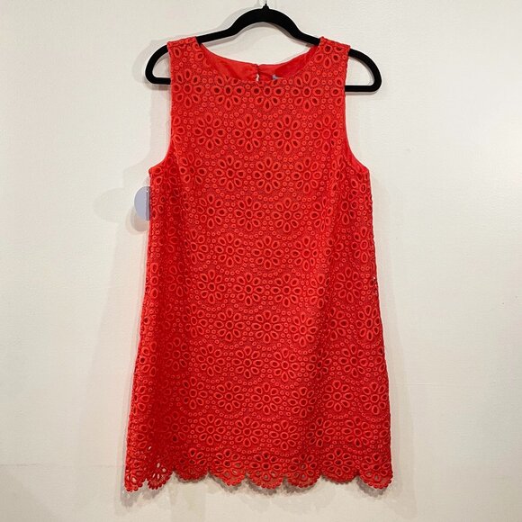 Last Chance! New Hill House Charlie Embroidered Mini Dress Poppy Red Small $175 - Picture 1 of 7